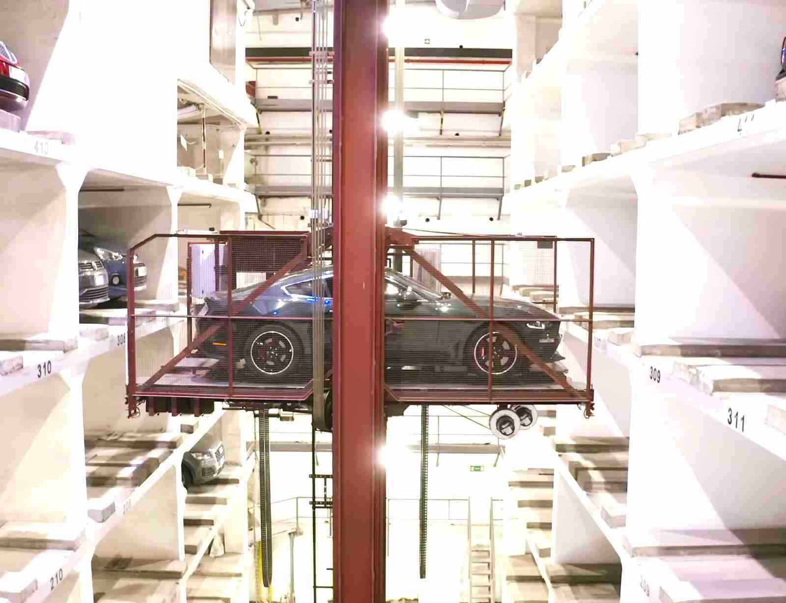 Modern garage with multi-level automated parking