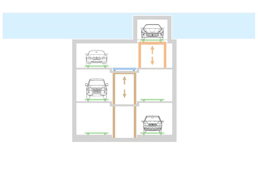 Lift Park P front technical drawing