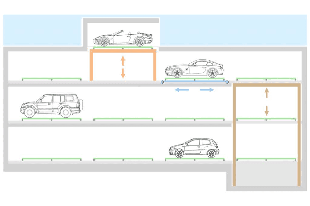 Lift Park P side technical drawing