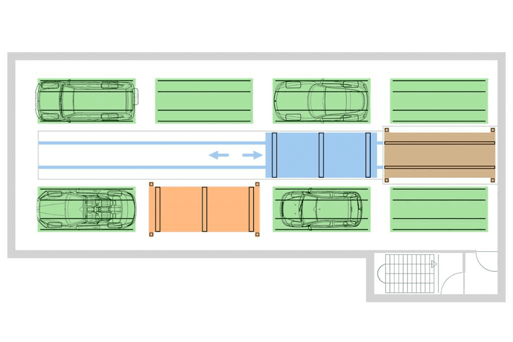 Lift Park P top view technical drawing