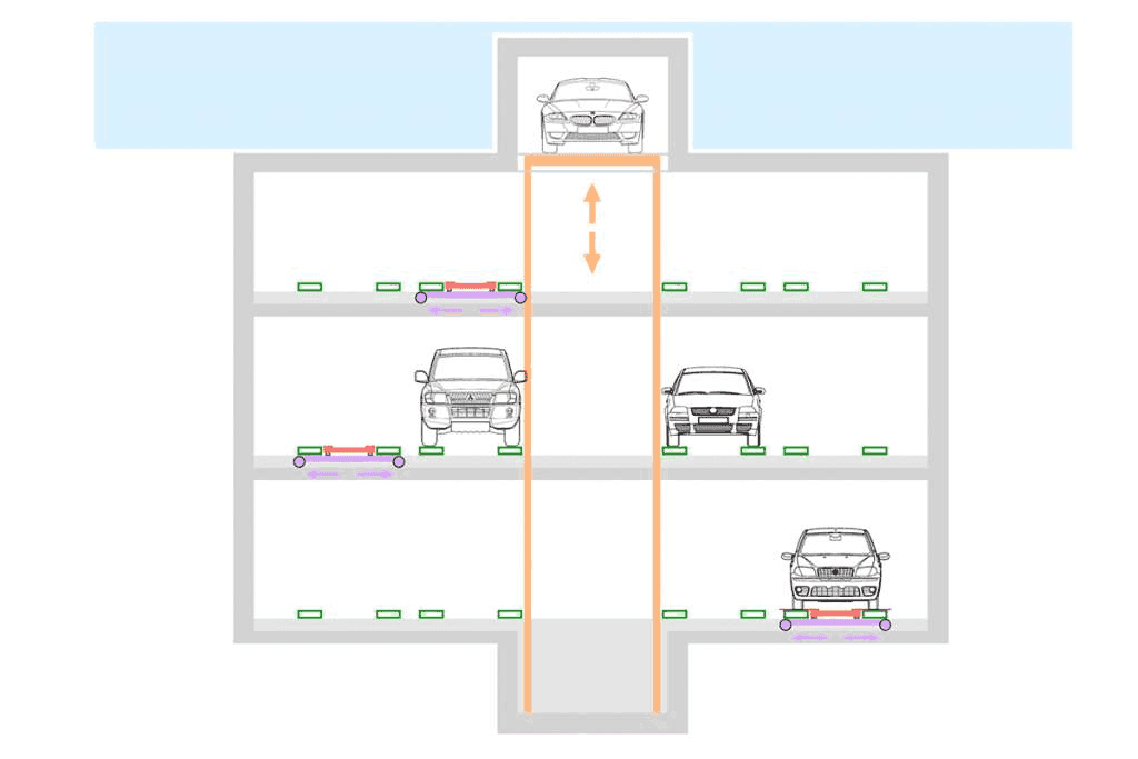 Shuttle Park T front technical drawing