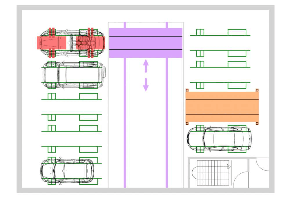 Shuttle Park T top view technical drawing