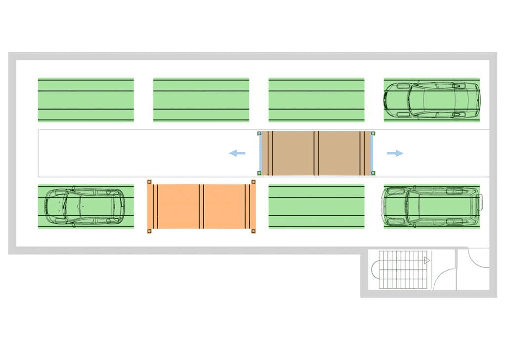 Traslo Park P top-view technical drawing